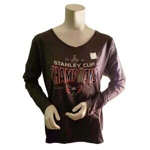Washington Capitals Caps NHL Stanley Cup Long Sleeve T Shirt Hockey 2018 NWT XL